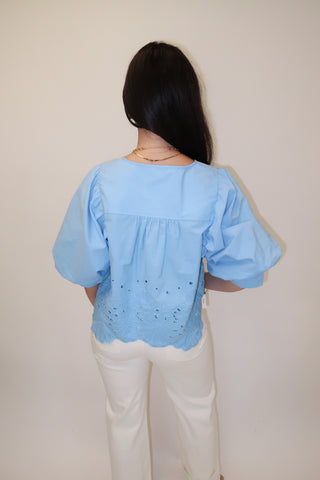 Little Something Embroidered Flowers Top - The Pink Tulip Clothing