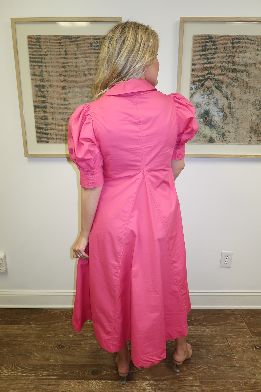 Made For You Collared Pleated Midi Dress - The Pink Tulip Clothing