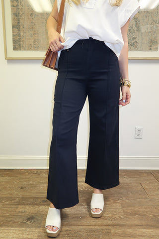 Up For Anything Navy Front Seam Pants - The Pink Tulip Clothing