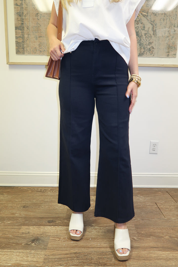 Up For Anything Navy Front Seam Pants - The Pink Tulip Clothing