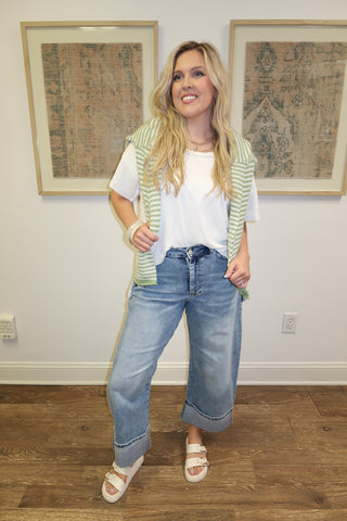 Everyday Ease White High Low Tee - The Pink Tulip Clothing
