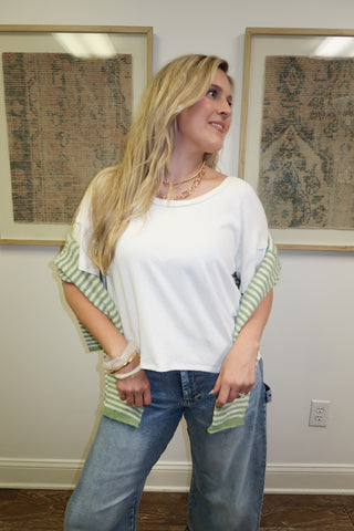 Everyday Ease White High Low Tee - The Pink Tulip Clothing