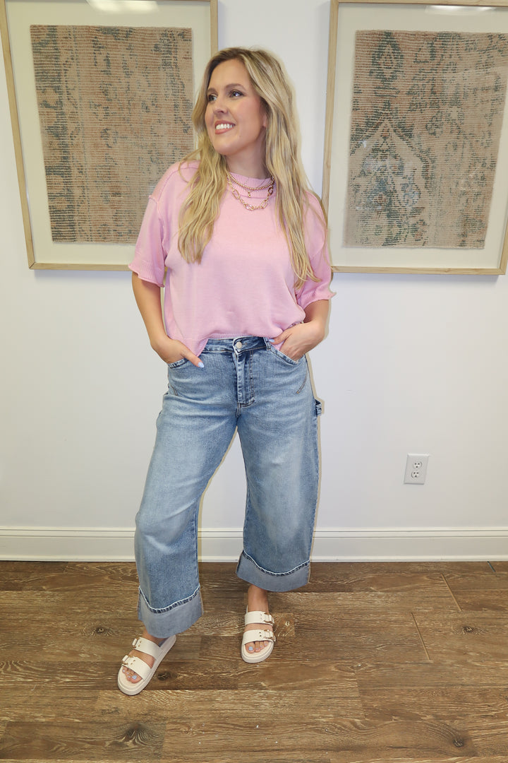 Soft Season Ribbed Drop Shoulder Sweater - The Pink Tulip Clothing