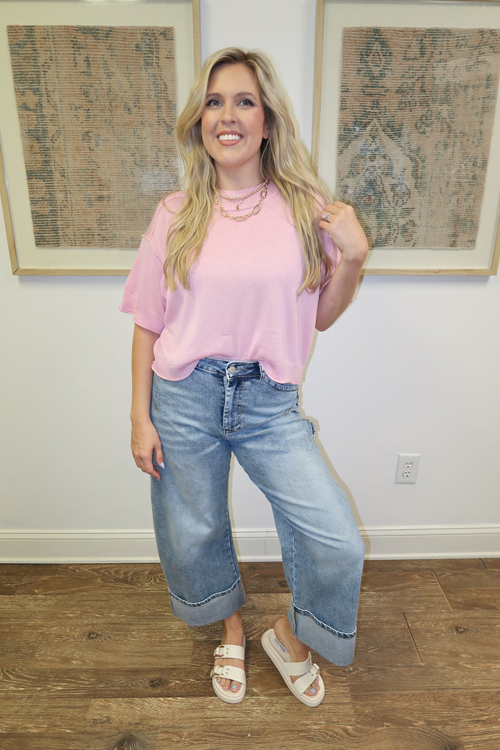 Soft Season Ribbed Drop Shoulder Sweater - The Pink Tulip Clothing