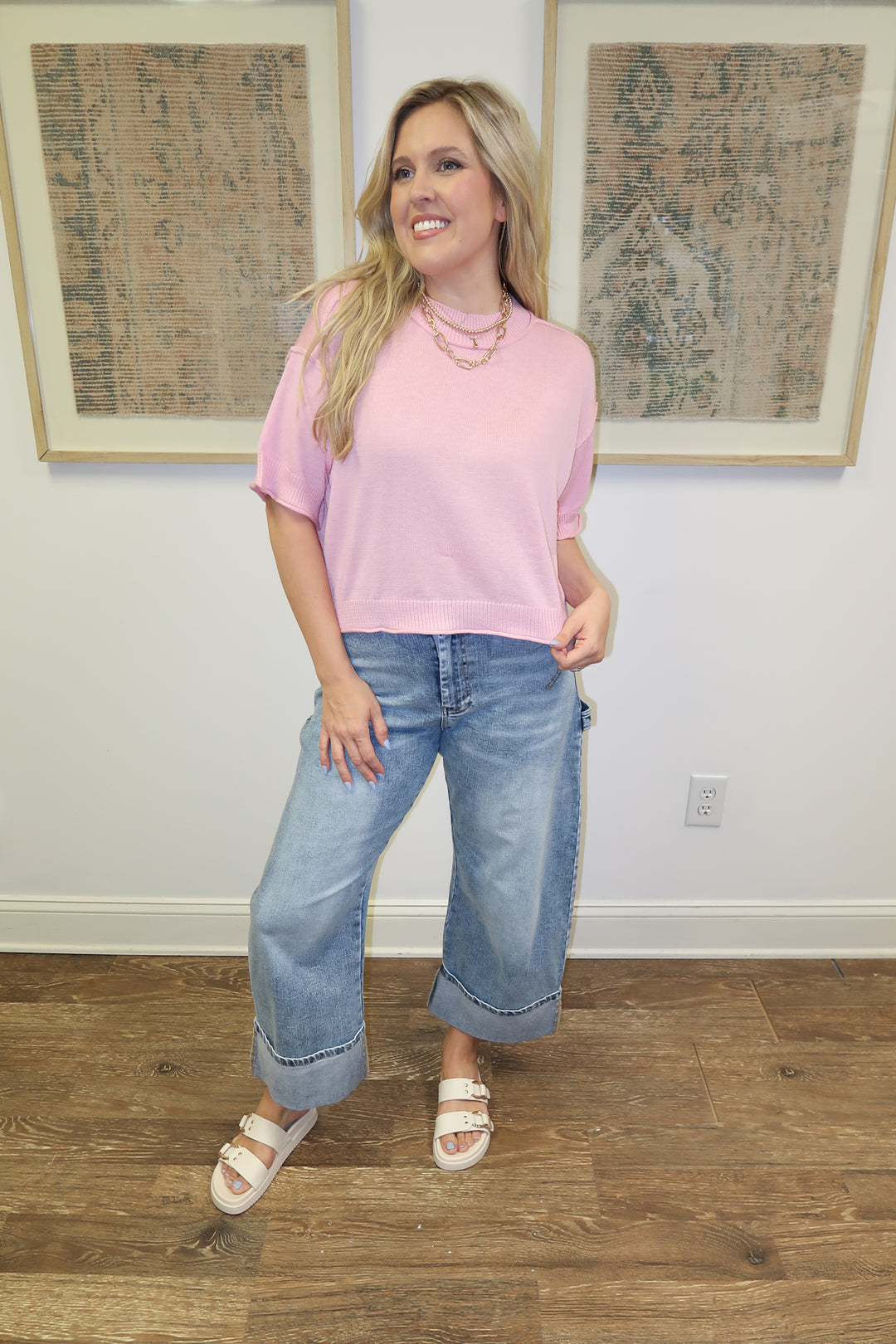 Soft Season Ribbed Drop Shoulder Sweater - The Pink Tulip Clothing