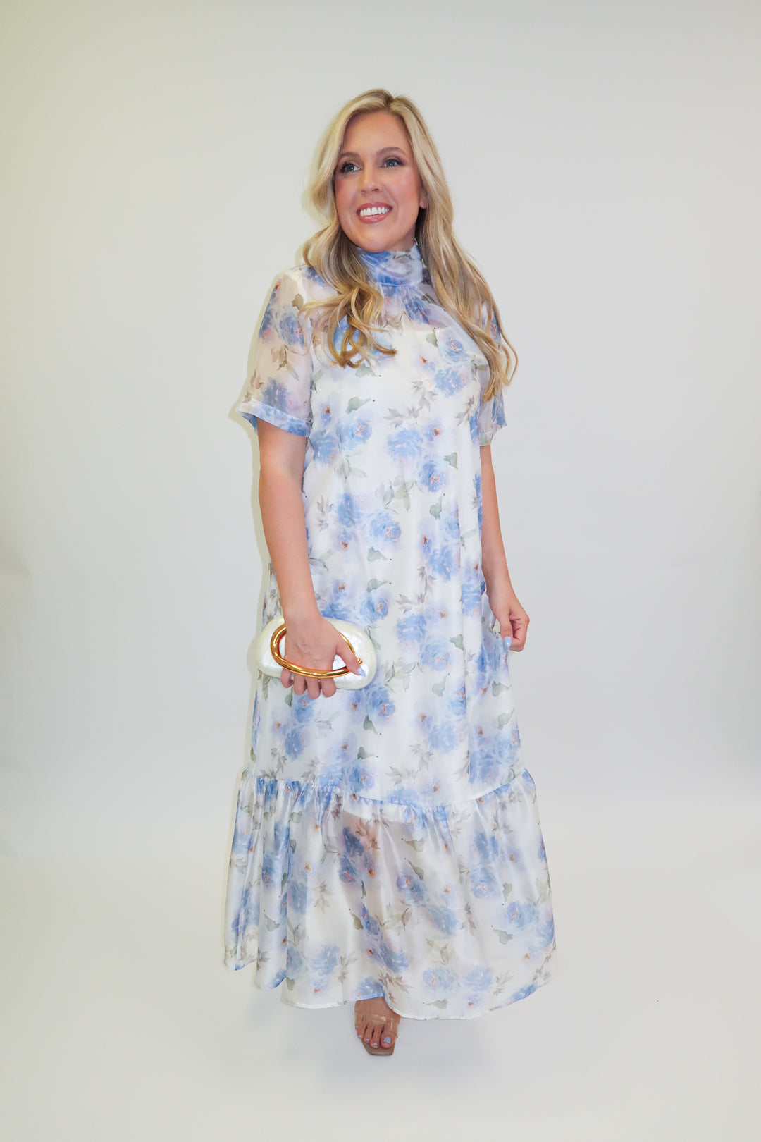 Sheer Romance Floral Midi Dress with Slip