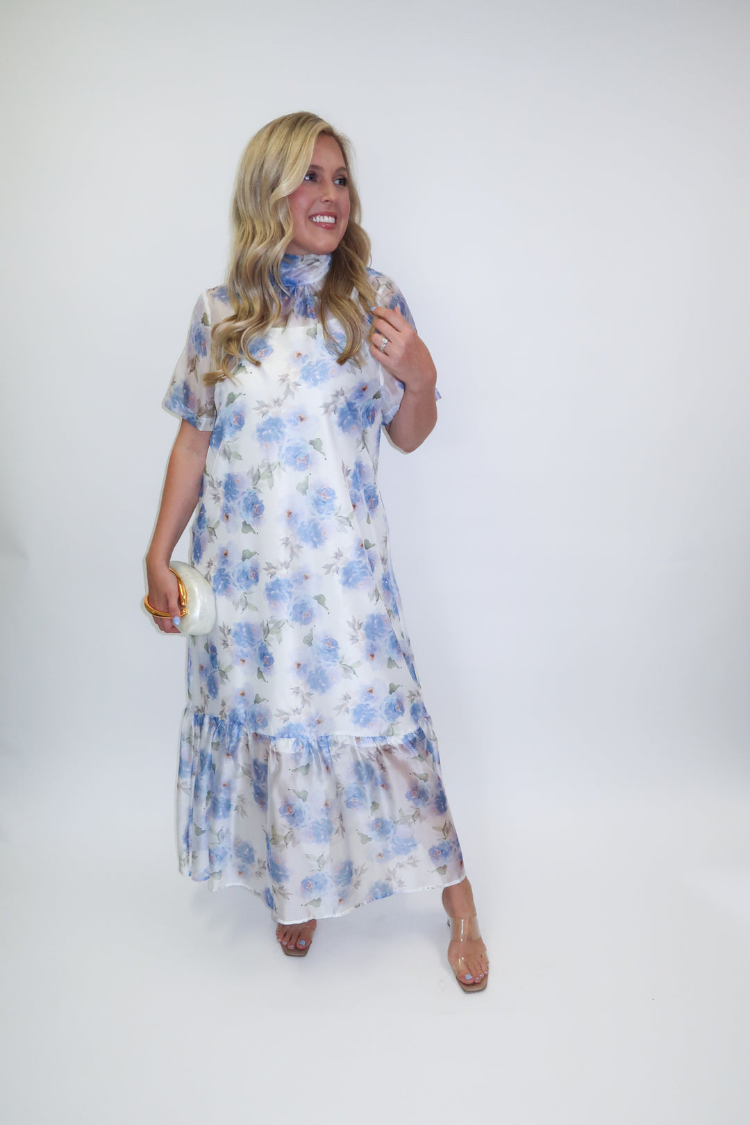 Sheer Romance Floral Midi Dress with Slip