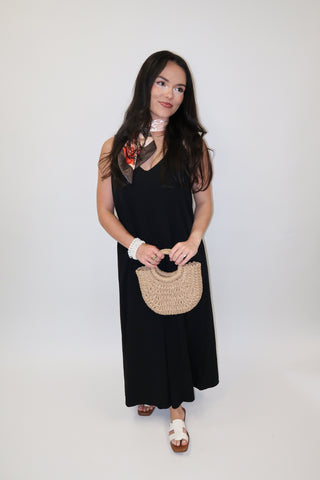Tied Right Pleated Knot Strap Midi Dress - The Pink Tulip Clothing