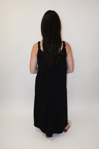 Tied Right Pleated Knot Strap Midi Dress - The Pink Tulip Clothing