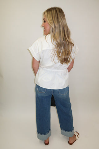 Pull It Together Drawstring Waist Blouse - The Pink Tulip Clothing
