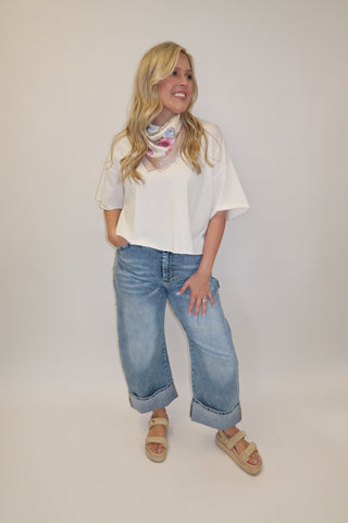 Pull It Together Drop Shoulder White Tee - The Pink Tulip Clothing