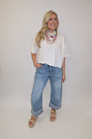 Pull It Together Drop Shoulder White Tee - The Pink Tulip Clothing