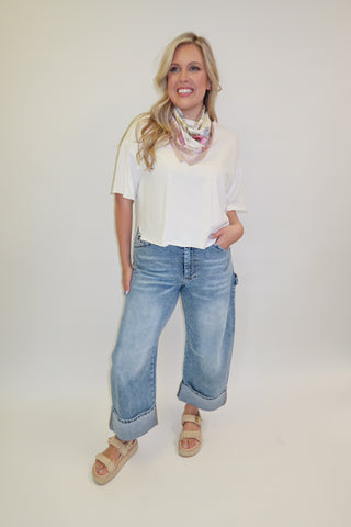 Pull It Together Drop Shoulder White Tee - The Pink Tulip Clothing