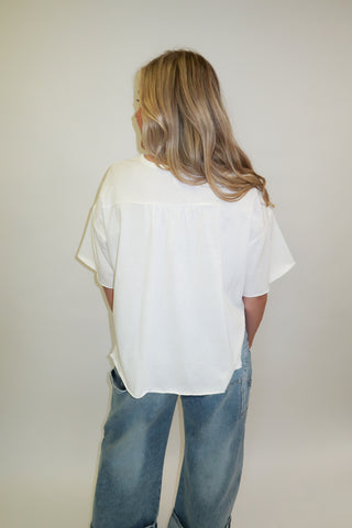 Pull It Together Drop Shoulder White Tee - The Pink Tulip Clothing