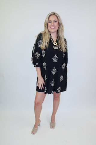 Lightly Done Embroidered Shift Dress - The Pink Tulip Clothing