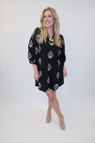 Lightly Done Embroidered Shift Dress - The Pink Tulip Clothing