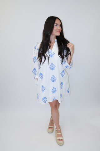 Lightly Done Embroidered Shift Dress - The Pink Tulip Clothing
