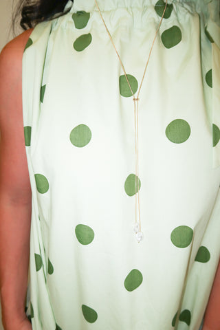 Freshly Spotted Sleeveless Polka Dot Tie Neck Midi Dress - The Pink Tulip Clothing