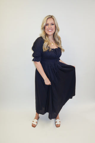 Moonlight Mood Smocked Midi Dress - The Pink Tulip Clothing