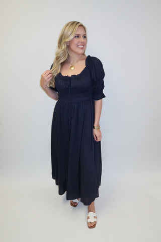 Moonlight Mood Smocked Midi Dress - The Pink Tulip Clothing