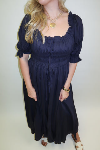 Moonlight Mood Smocked Midi Dress - The Pink Tulip Clothing