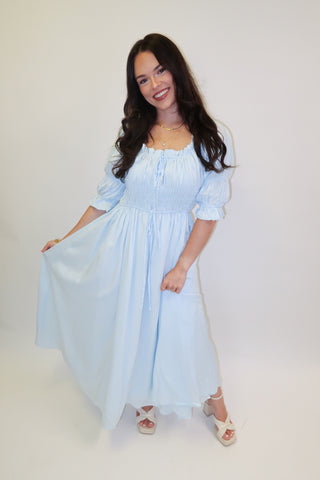 Moonlight Mood Smocked Midi Dress - The Pink Tulip Clothing