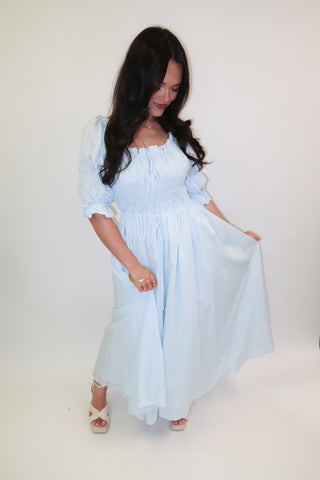 Moonlight Mood Smocked Midi Dress - The Pink Tulip Clothing