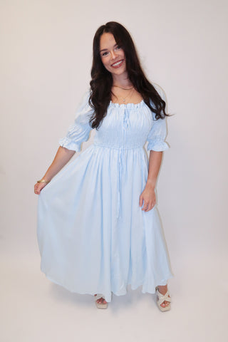 Moonlight Mood Smocked Midi Dress - The Pink Tulip Clothing