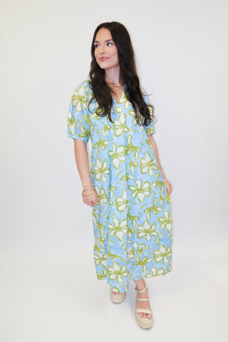 Painted Petals Abstract Floral Midi Dress - The Pink Tulip Clothing