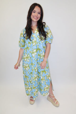 Painted Petals Abstract Floral Midi Dress - The Pink Tulip Clothing