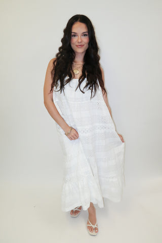White Sands Tiered Spaghetti Strap Midi Dress - The Pink Tulip Clothing