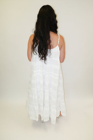 White Sands Tiered Spaghetti Strap Midi Dress - The Pink Tulip Clothing