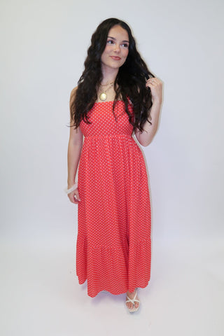Well Spotted Polka Dot Empire Tie Back Midi Dress - The Pink Tulip Clothing