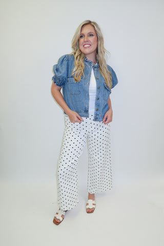 Denim Days Puff Sleeve Pocket Jacket