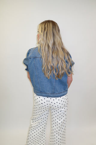 Denim Days Puff Sleeve Pocket Jacket - The Pink Tulip Clothing