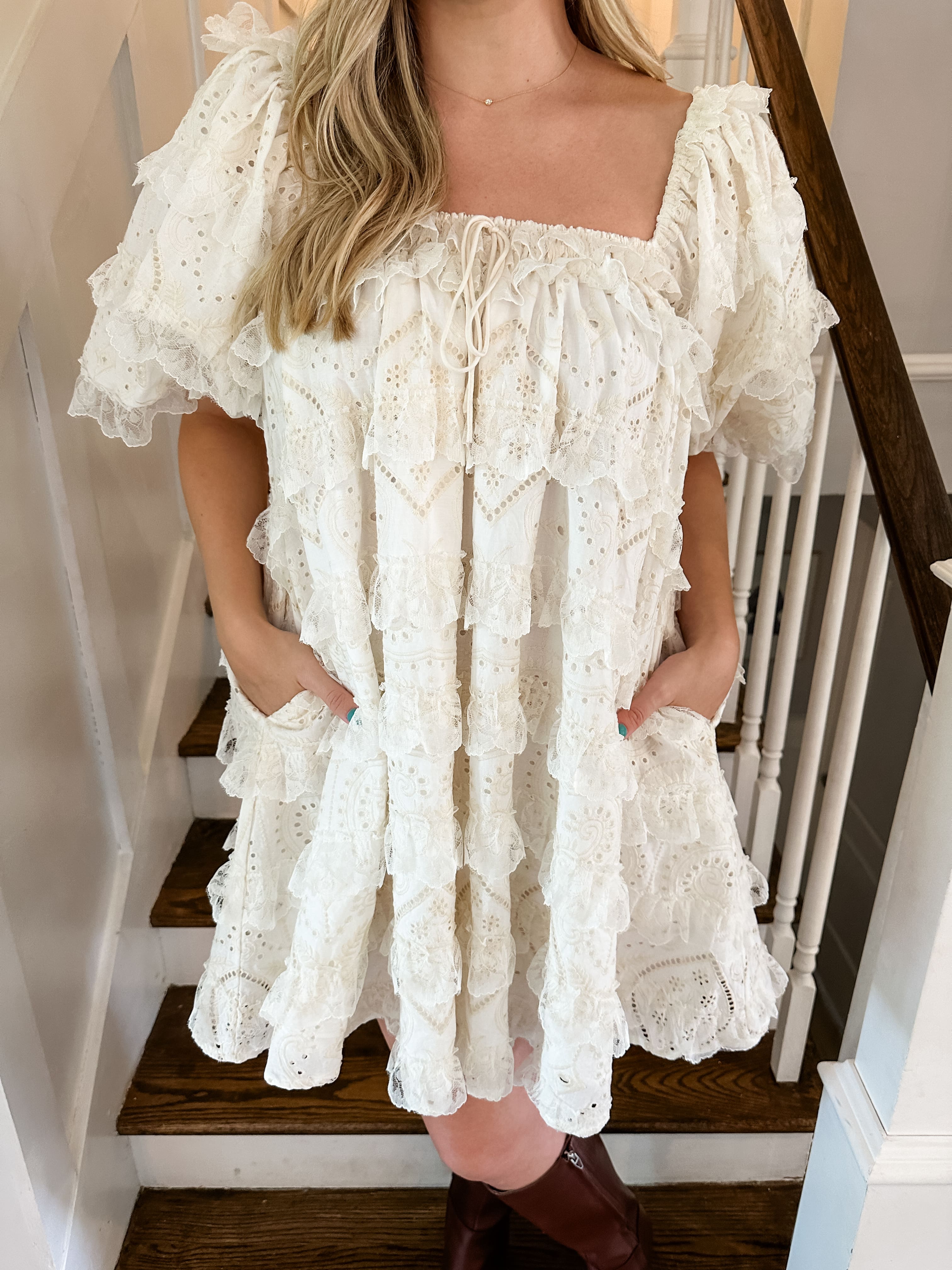 Lace Tiered Babydoll Dress