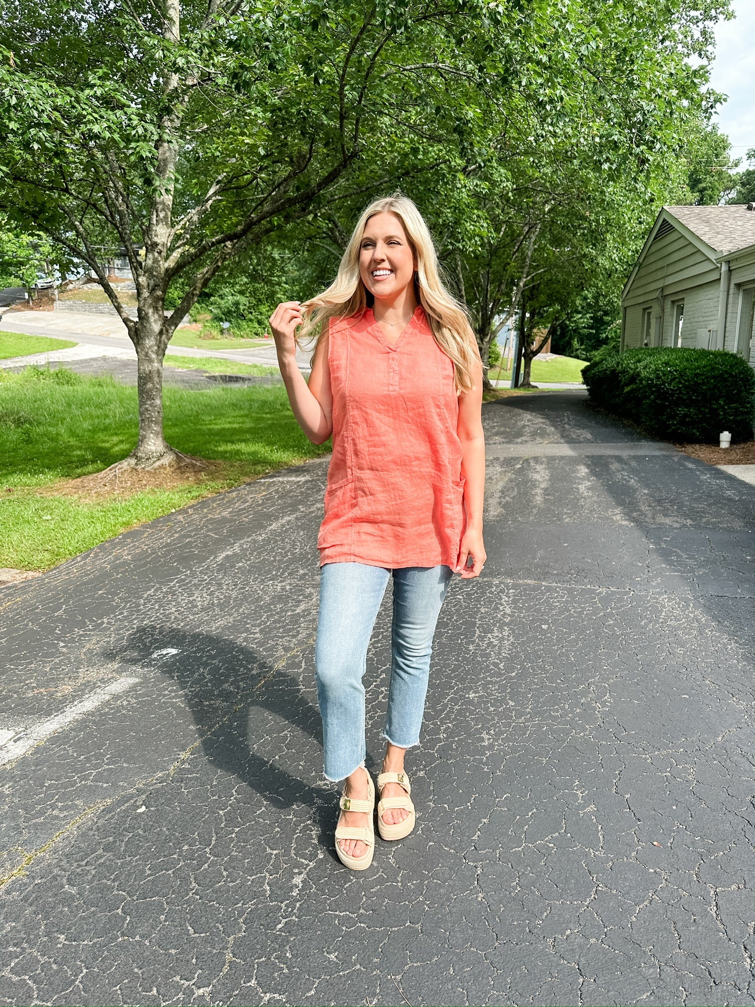 Sleeveless Tunic Linen Top