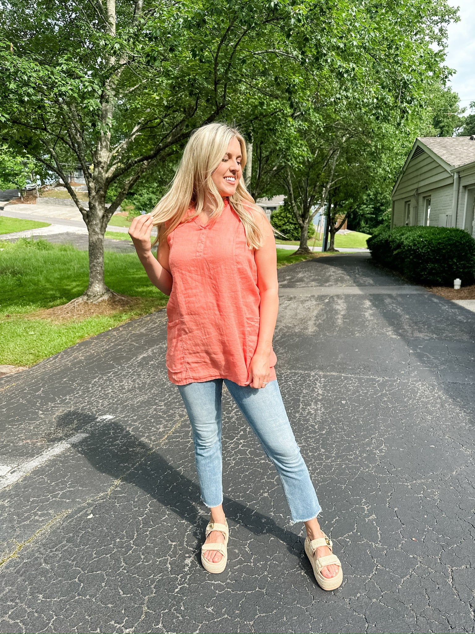 Sleeveless Tunic Linen Top