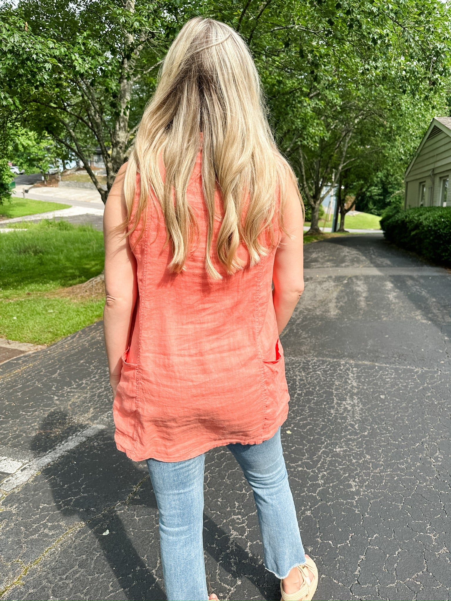 Sleeveless Tunic Linen Top