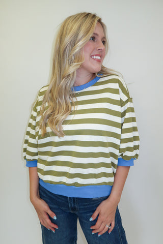Easy Rhythm Stripe Knit Top