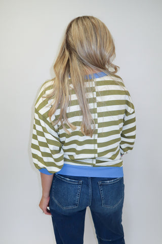 Easy Rhythm Stripe Knit Top