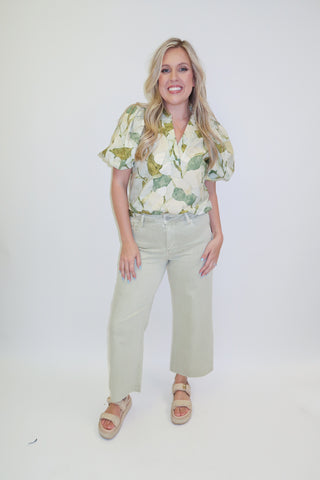 Naturally Yours Leaf Print Top