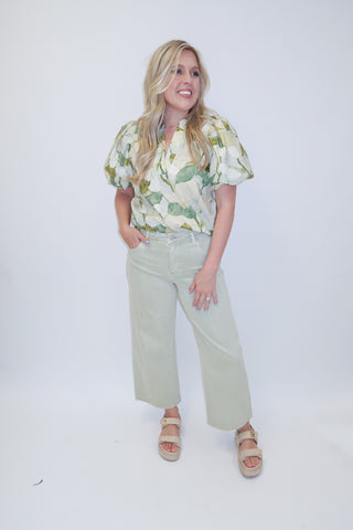 Naturally Yours Leaf Print Top