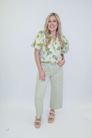 Naturally Yours Leaf Print Top
