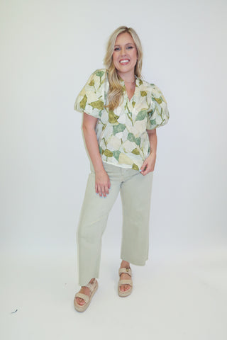 Naturally Yours Leaf Print Top