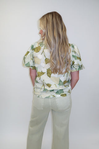 Naturally Yours Leaf Print Top