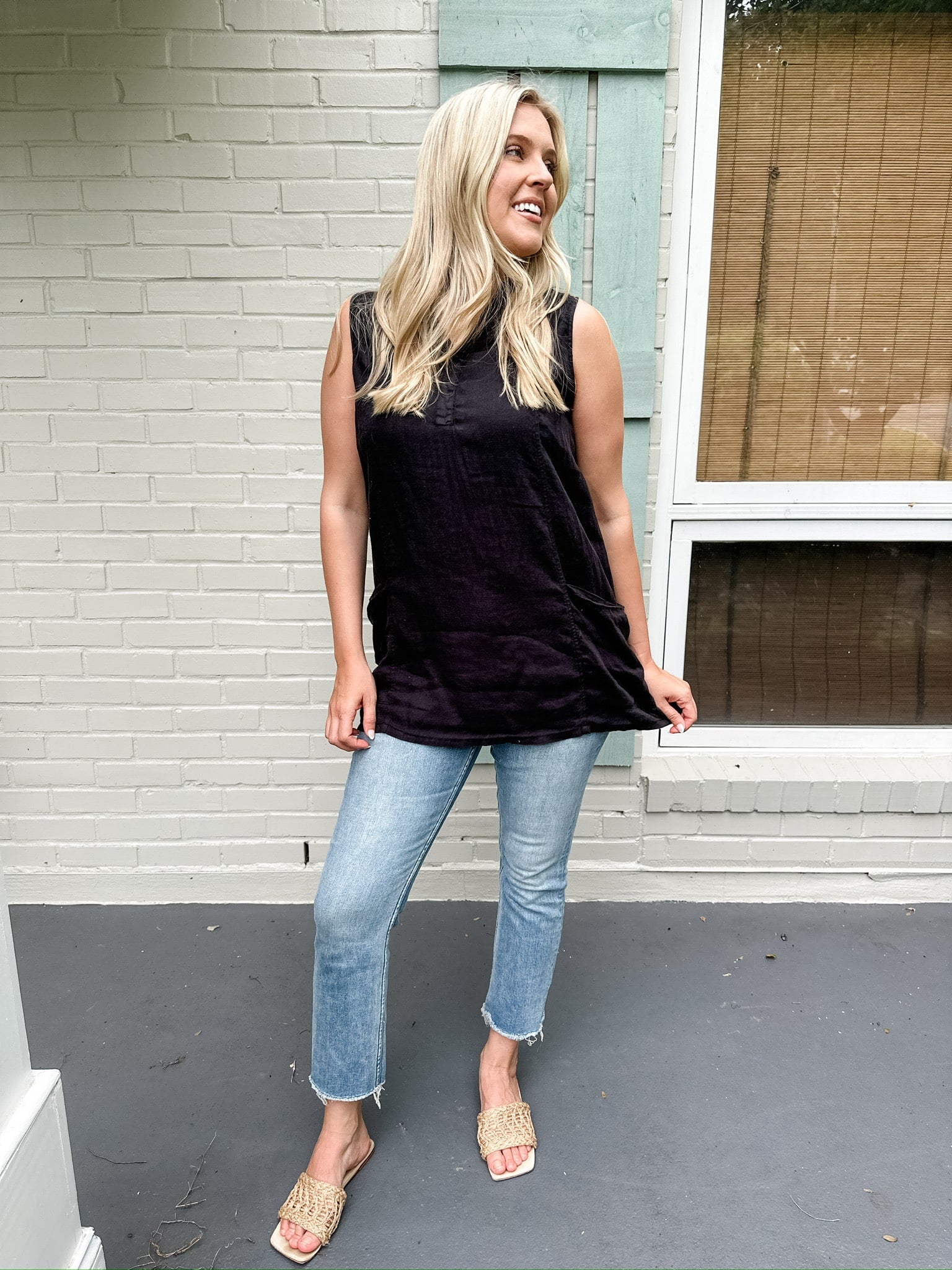 Sleeveless Tunic Linen Top