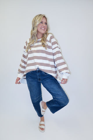 Off The Clock Wide Stripe Sweatshirt