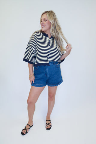 Weekend Uniform Stretch Denim Shorts - The Pink Tulip Clothing