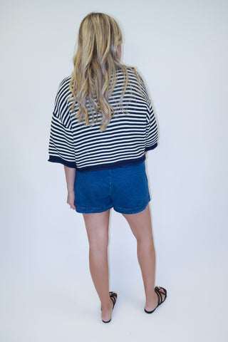 Light Layers Striped Ribbed Button Front Cardigan - The Pink Tulip Clothing
